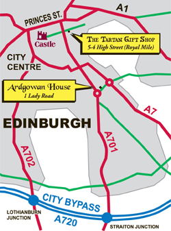 map to Ardgowan House Hotel, Edinburgh